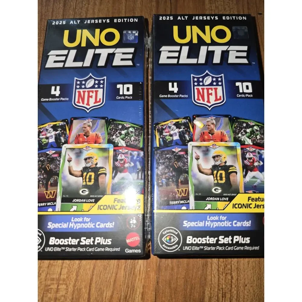 2 UNO Elite NFL 2025 ALT JERSEYS EDITION Booster Set Lot S6